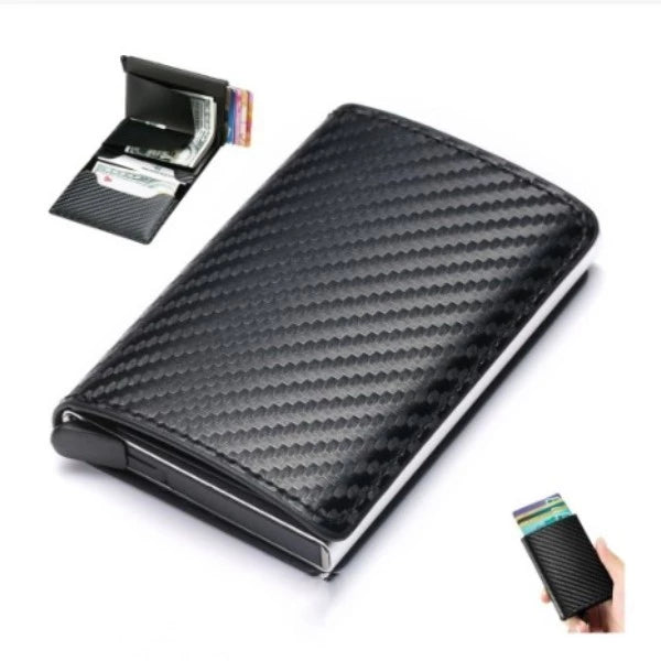 🎩✨ Carteira de Fibra de Carbono: Elegância e Praticidade no Seu Bolso! ✨🎩 - Barbeiro Expresso
