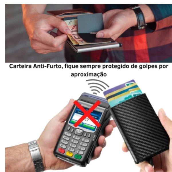 🎩✨ Carteira de Fibra de Carbono: Elegância e Praticidade no Seu Bolso! ✨🎩 - Barbeiro Expresso