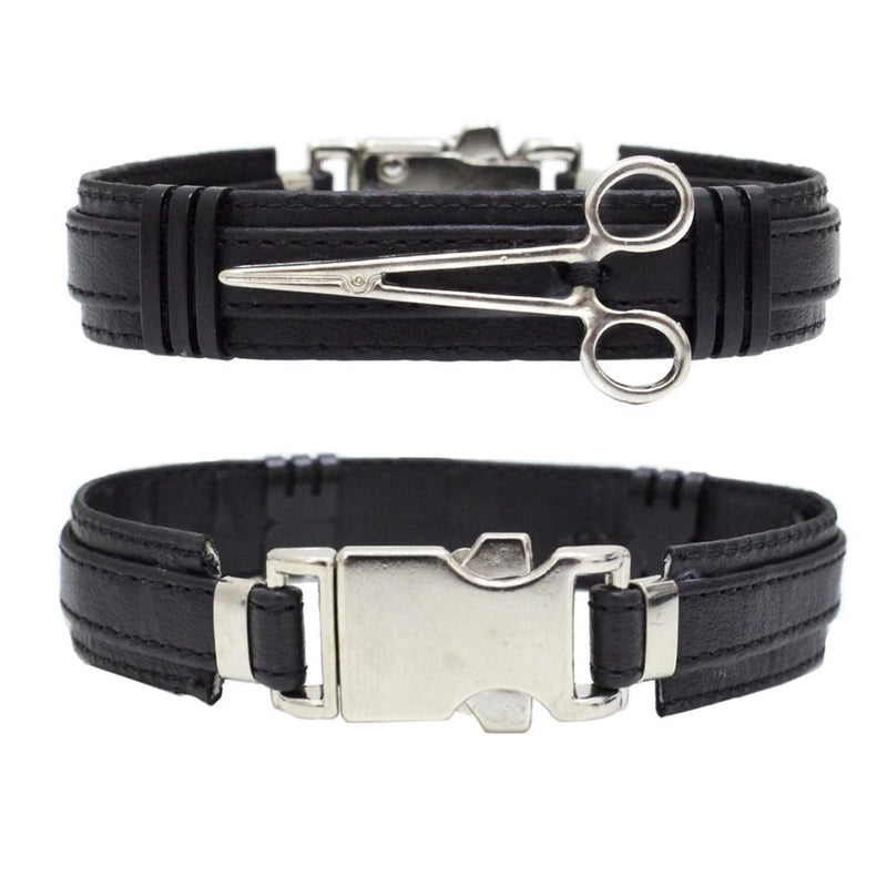 ✂️ Kit Pulseiras Couro C/04+ Colares Barbeiro Ajustável - Barbeiro Expresso