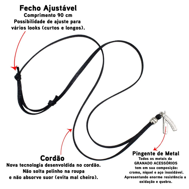 ✂️ Kit Pulseiras Couro C/04+ Colares Barbeiro Ajustável - Barbeiro Expresso