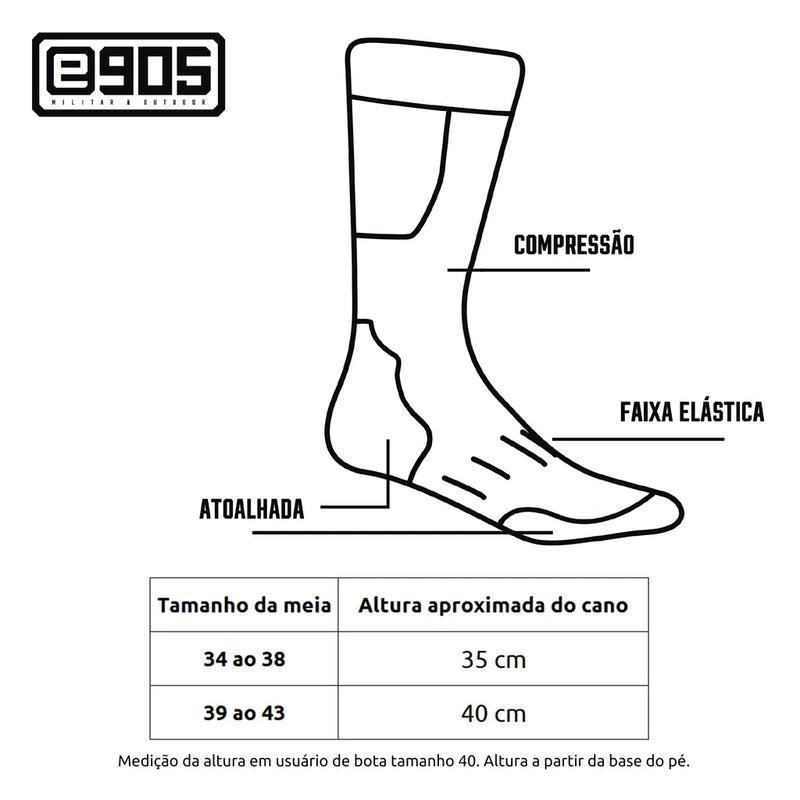 ✂️🧦 Meia Tática de Compressão para Coturno e Bota: Conforto Prolongado! 🥾💨 - Barbeiro Expresso