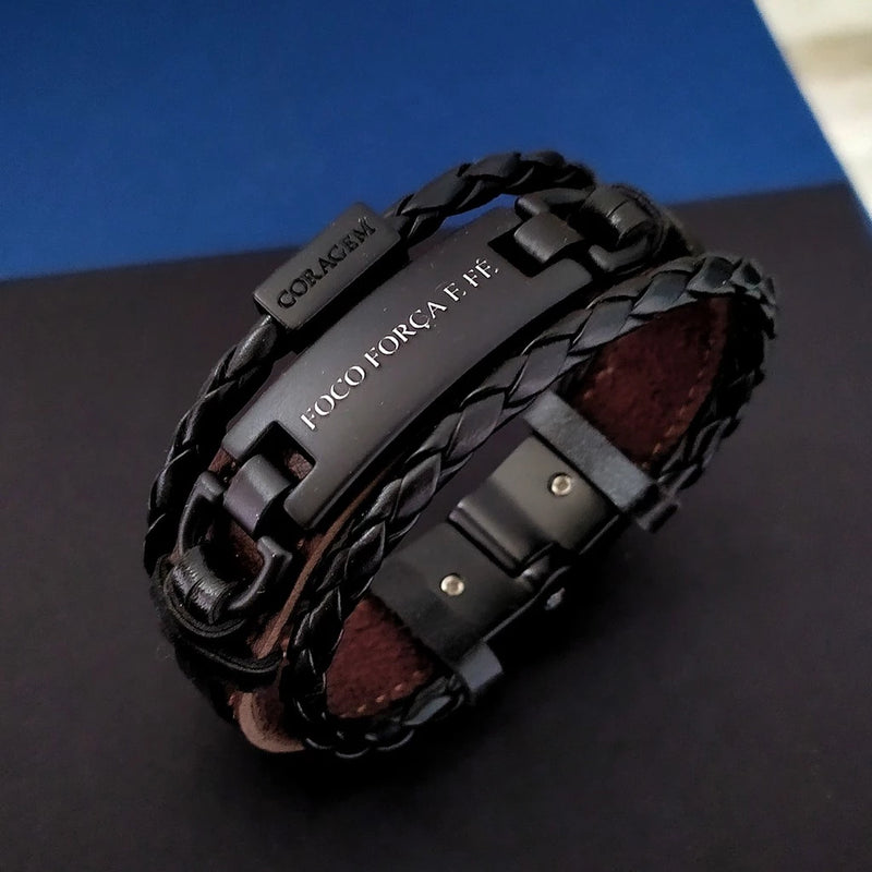 Pulseira Masculina 3 Virtudes Premium - Barbeiro Expresso