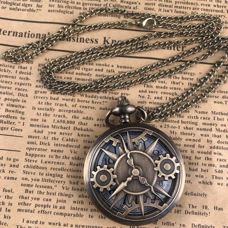 🕰️✨ Relógio de Bolso "Pocket Clock" Steampunk: Uma Viagem no Tempo em Estilo! 🕰️✨ - Barbeiro Expresso