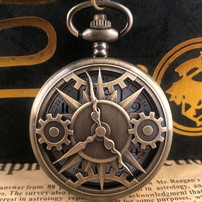 🕰️✨ Relógio de Bolso "Pocket Clock" Steampunk: Uma Viagem no Tempo em Estilo! 🕰️✨ - Barbeiro Expresso
