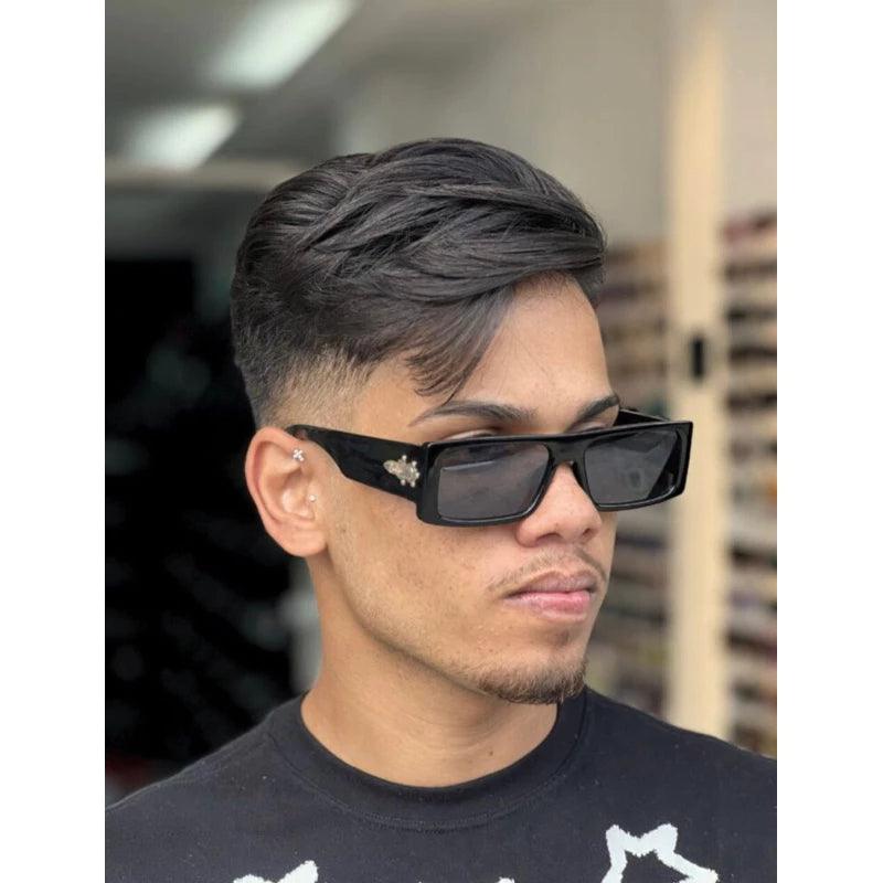 🚚 Óculos de Sol Retro Unissex Retangular Atenas - Barbeiro Expresso