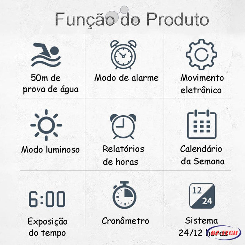🕒✨ Relógio Masculino Digital de Luxo: Tecnologia e Elegância no Seu Pulso! ✨🕒 - Barbeiro Expresso