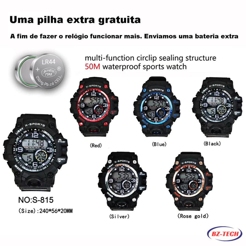 🕒✨ Relógio Masculino Digital de Luxo: Tecnologia e Elegância no Seu Pulso! ✨🕒 - Barbeiro Expresso