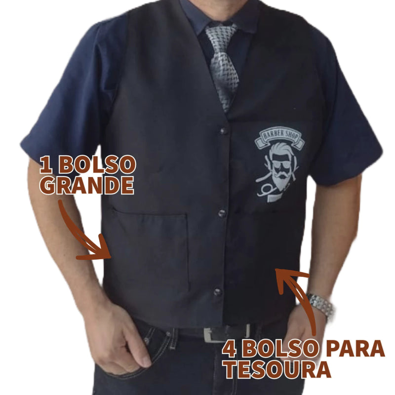 ✂️ Colete Avental Oxford: Vista-se para o Sucesso na Barbearia! 💈🧔 - Barbeiro Expresso