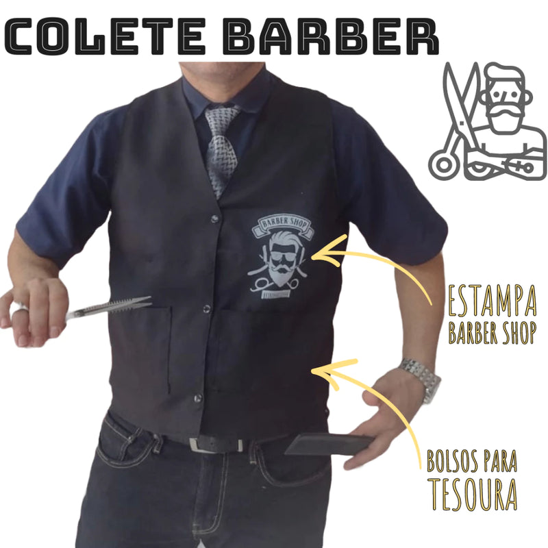 ✂️ Colete Avental Oxford: Vista-se para o Sucesso na Barbearia! 💈🧔 - Barbeiro Expresso