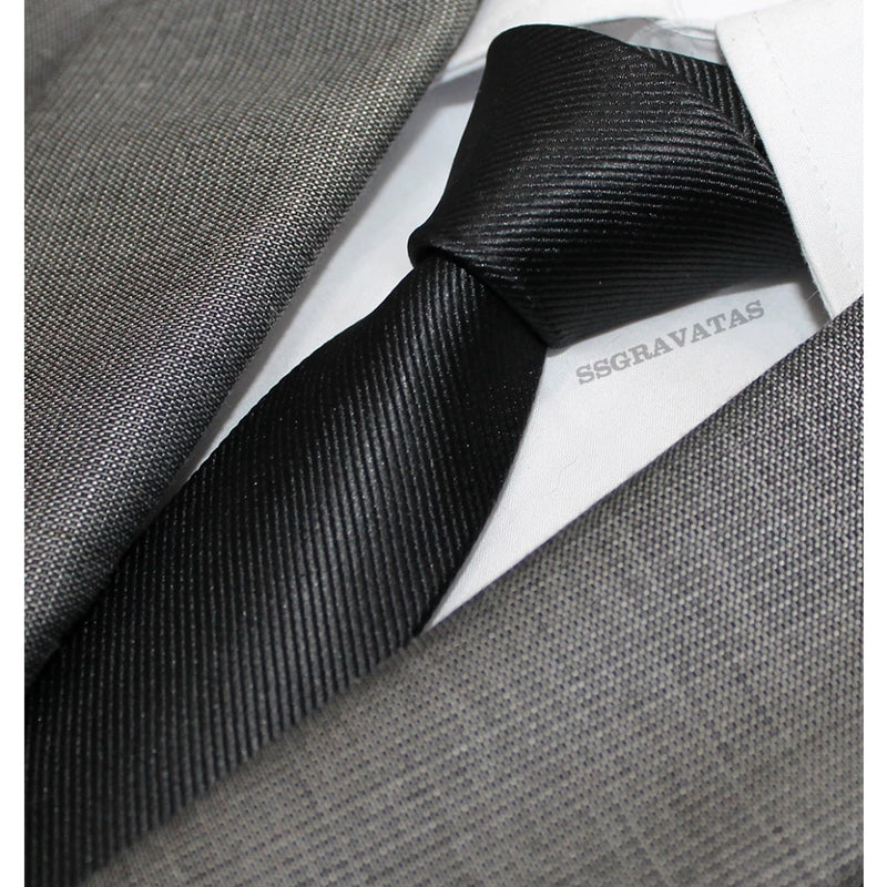 👔🖤 Gravata Preta Slim Elegante: Sofisticação para Todo Profissional! 🖤👔 - Barbeiro Expresso