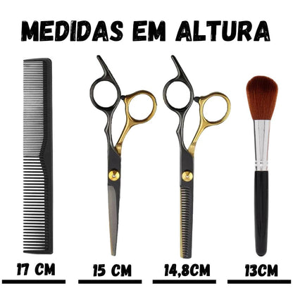 1. 💈 Kit Barbeiro Profissional Matrix. Kemei KM-2600, KM-9163, 2 Tesouras, Pente, Navalhete, Pincel, Capa, Estojo ✂️🧔🏻💼 - Barbeiro Expresso