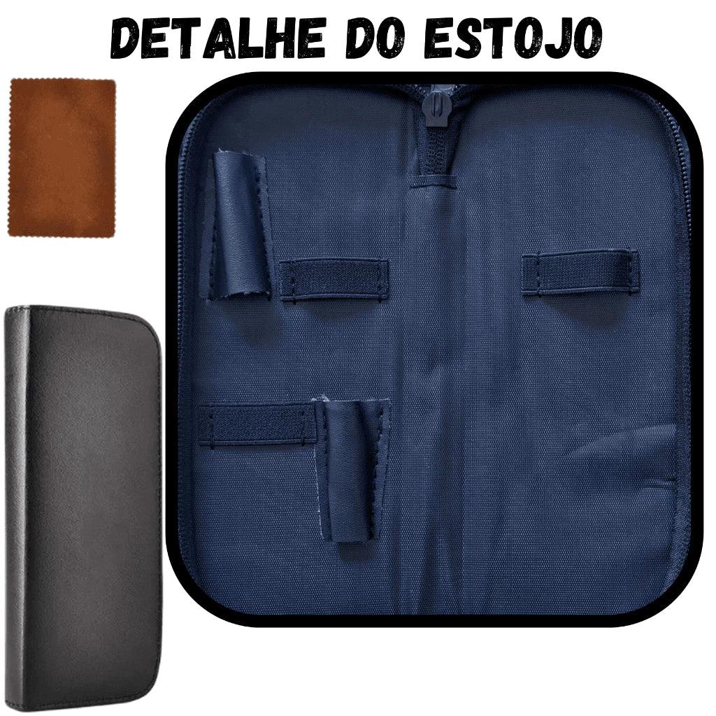 1. 💈 Kit Barbeiro Profissional Matrix. Kemei KM-2600, KM-9163, 2 Tesouras, Pente, Navalhete, Pincel, Capa, Estojo ✂️🧔🏻💼 - Barbeiro Expresso
