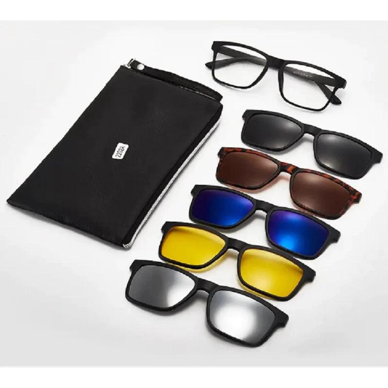 🕶️✨ Transforme Seu Visual com o Óculos Clip-on 6 em 1: Praticidade e Estilo! ✨🕶️ - Barbeiro Expresso