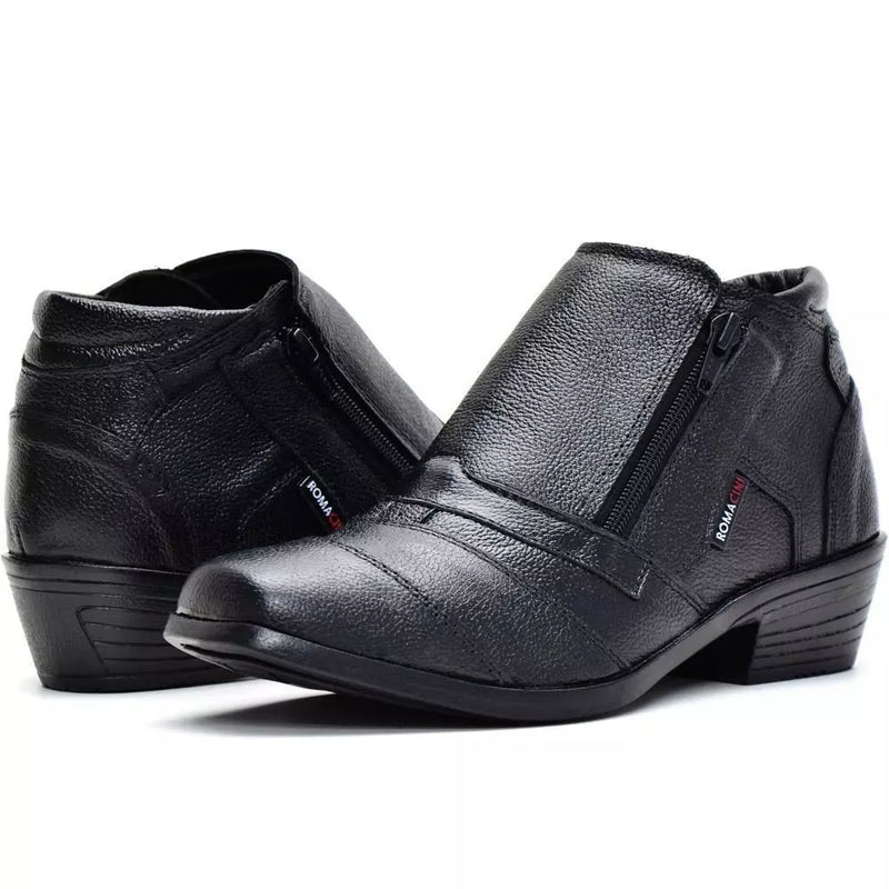 🥾💼 Kit Bota Botina Social Masculina em Couro Legítimo: Elegância e Resistência! 💼🕰️ - Barbeiro Expresso