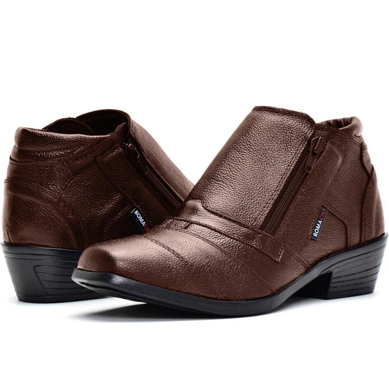 🥾💼 Kit Bota Botina Social Masculina em Couro Legítimo: Elegância e Resistência! 💼🕰️ - Barbeiro Expresso