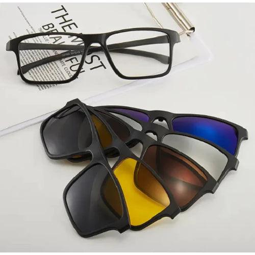 🕶️✨ Transforme Seu Visual com o Óculos Clip-on 6 em 1: Praticidade e Estilo! ✨🕶️ - Barbeiro Expresso