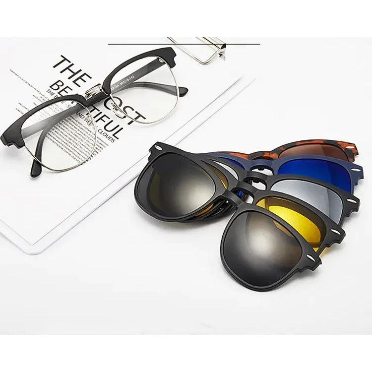 🕶️✨ Transforme Seu Visual com o Óculos Clip-on 6 em 1: Praticidade e Estilo! ✨🕶️ - Barbeiro Expresso