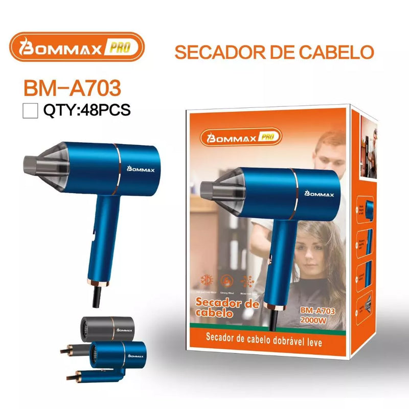 ✨🔌 SECADOR DE CABELO IÔNICO DOBRÁVEL E PRÁTICO - 110V 🔌✨ - Barbeiro Expresso