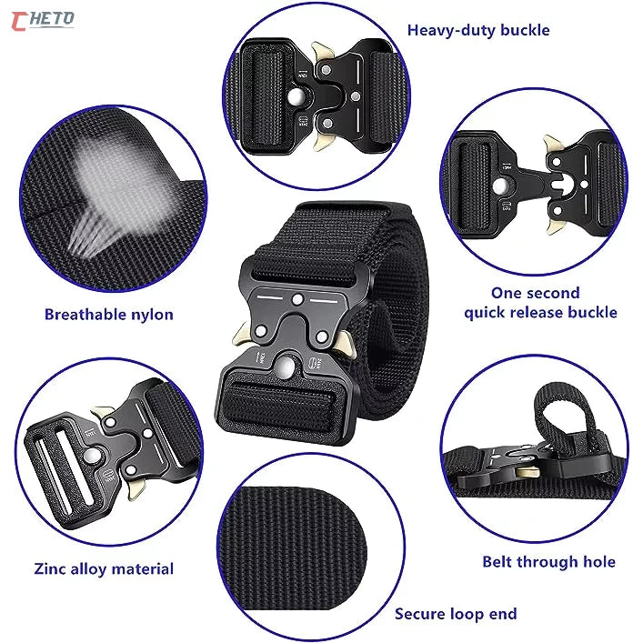 🔗🌟 Cinto Masculino de Nylon com Fivela de Liga de Zinco: Durabilidade e Praticidade! 🌟🔗 - Barbeiro Expresso