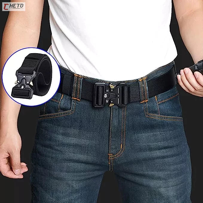 🔗🌟 Cinto Masculino de Nylon com Fivela de Liga de Zinco: Durabilidade e Praticidade! 🌟🔗 - Barbeiro Expresso