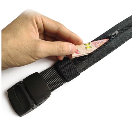 🔒👖 Cinto com Bolso Anti-Roubo e Fivela de Plástico Antialérgico: Segurança e Conforto! 👖🔒 - Barbeiro Expresso