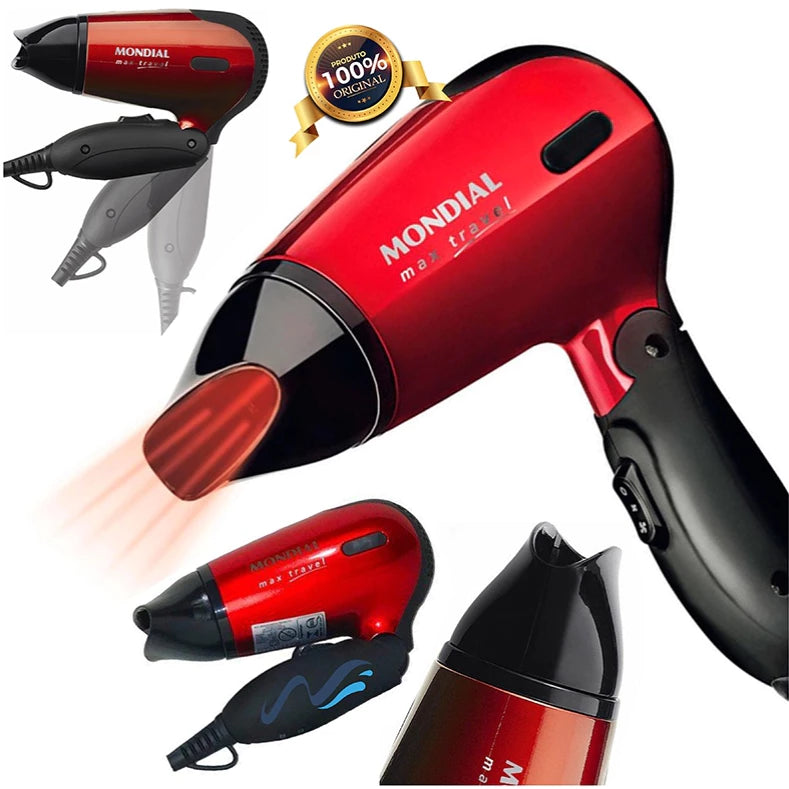 🔹✨ SECADOR MONDIAL MINI DOBRÁVEL PORTÁTIL MAX TRAVEL BIVOLT 🔹✨ - Barbeiro Expresso