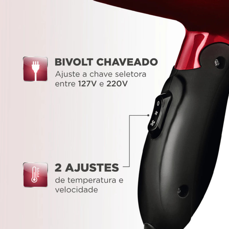 🔹✨ SECADOR MONDIAL MINI DOBRÁVEL PORTÁTIL MAX TRAVEL BIVOLT 🔹✨ - Barbeiro Expresso