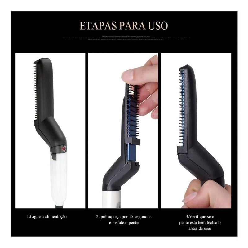 🔥✂️ Chapinha Modeladora Portátil para Cabelo e Barba: Estilo e Precisão em Todo Lugar! ✂️🔥 - Barbeiro Expresso
