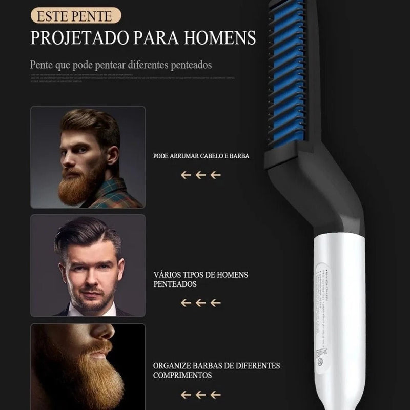 🔥✂️ Chapinha Modeladora Portátil para Cabelo e Barba: Estilo e Precisão em Todo Lugar! ✂️🔥 - Barbeiro Expresso