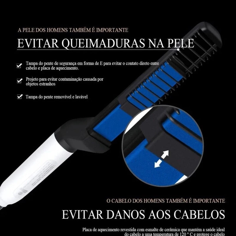 🔥✂️ Chapinha Modeladora Portátil para Cabelo e Barba: Estilo e Precisão em Todo Lugar! ✂️🔥 - Barbeiro Expresso