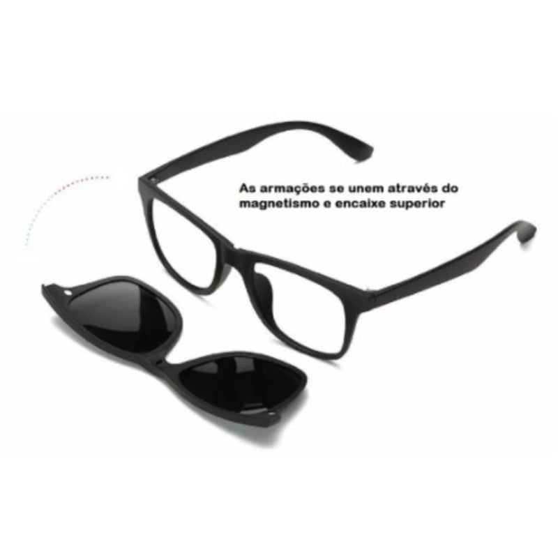 👓✨ Armação de Óculos Hexagonal 3 em 1: Mude Seu Estilo em Um Clique! ✨👓 - Barbeiro Expresso