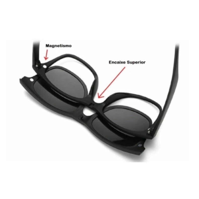 👓✨ Armação de Óculos Hexagonal 3 em 1: Mude Seu Estilo em Um Clique! ✨👓 - Barbeiro Expresso