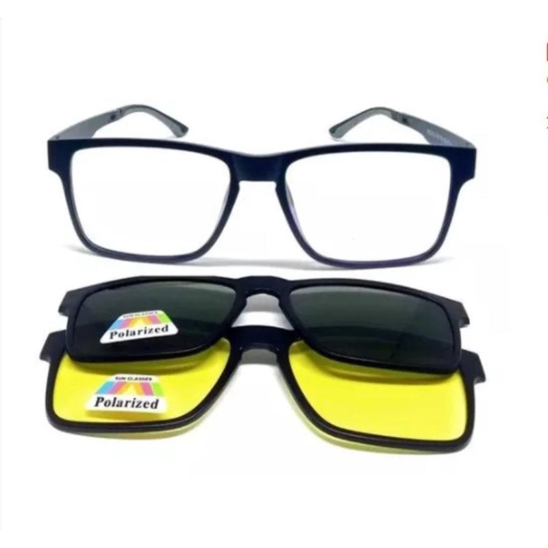 👓✨ Armação de Óculos Hexagonal 3 em 1: Mude Seu Estilo em Um Clique! ✨👓 - Barbeiro Expresso