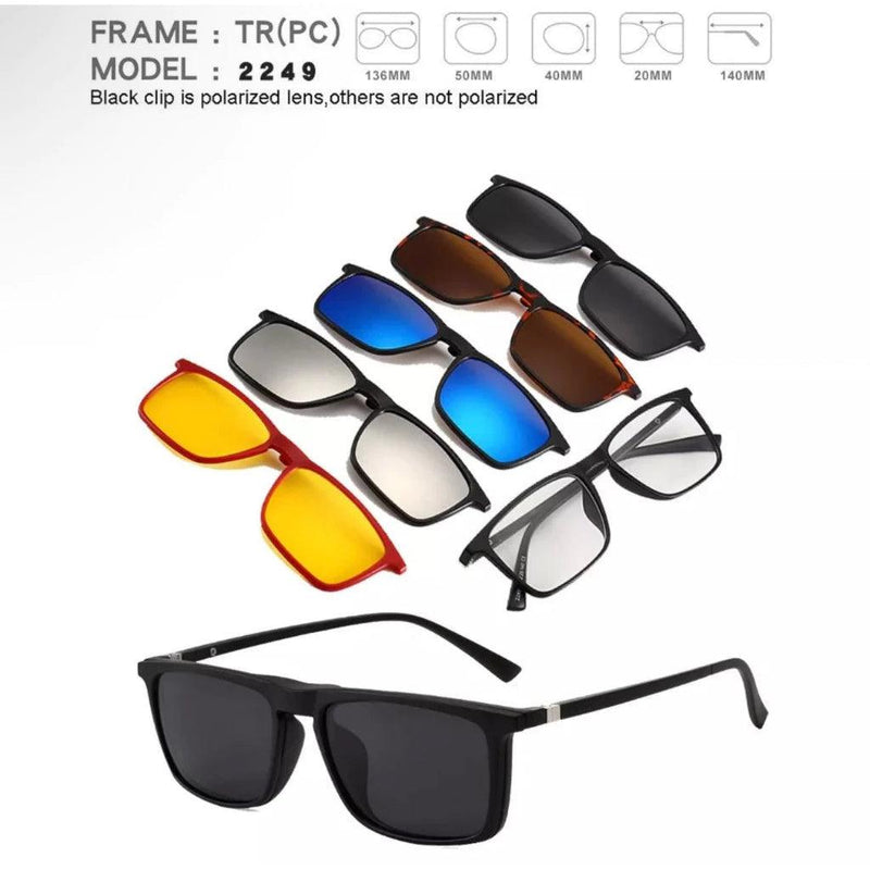 🕶️✨ Transforme Seu Visual com o Óculos Clip-on 6 em 1: Praticidade e Estilo! ✨🕶️ Descrição do Produto - Barbeiro Expresso