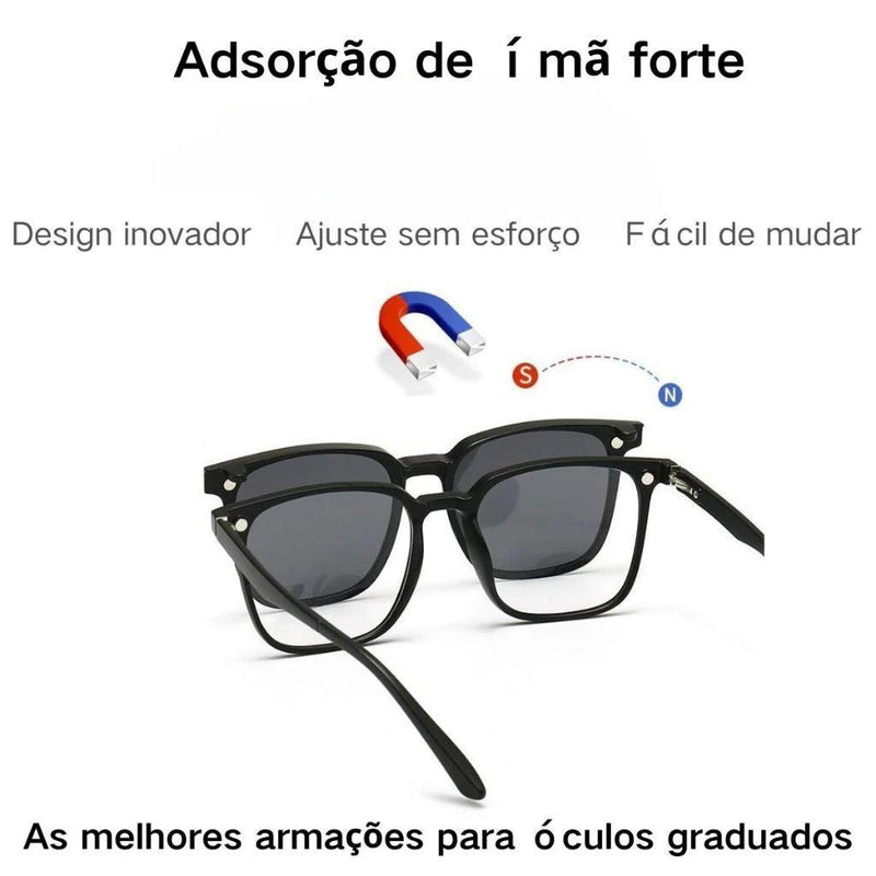 🕶️✨ Transforme Seu Visual com o Óculos Clip-on 6 em 1: Praticidade e Estilo! ✨🕶️ Descrição do Produto - Barbeiro Expresso