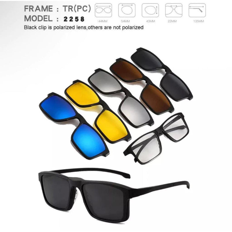 🕶️✨ Transforme Seu Visual com o Óculos Clip-on 6 em 1: Praticidade e Estilo! ✨🕶️ Descrição do Produto - Barbeiro Expresso