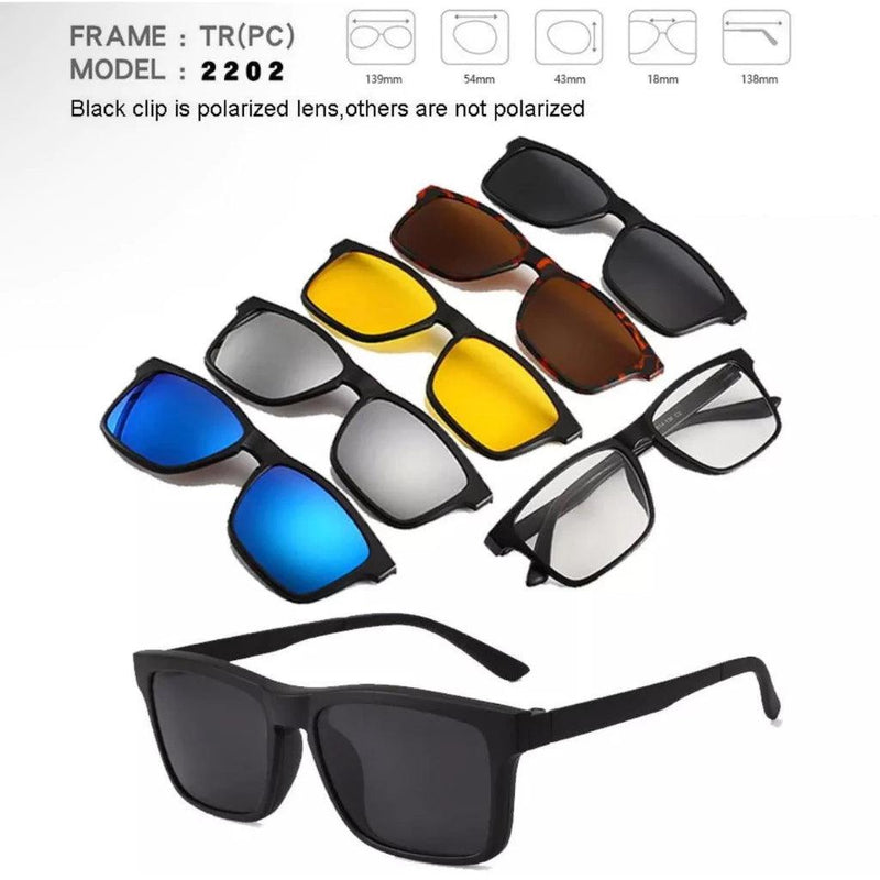 🕶️✨ Transforme Seu Visual com o Óculos Clip-on 6 em 1: Praticidade e Estilo! ✨🕶️ Descrição do Produto - Barbeiro Expresso